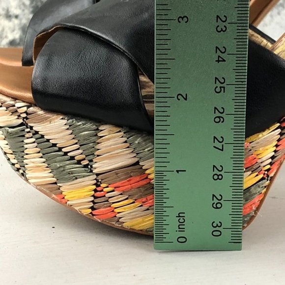 Sam Edelman Women's Size 8.5M Mason Brown Black Leather Multi Platform Heels - Picture 7 of 14